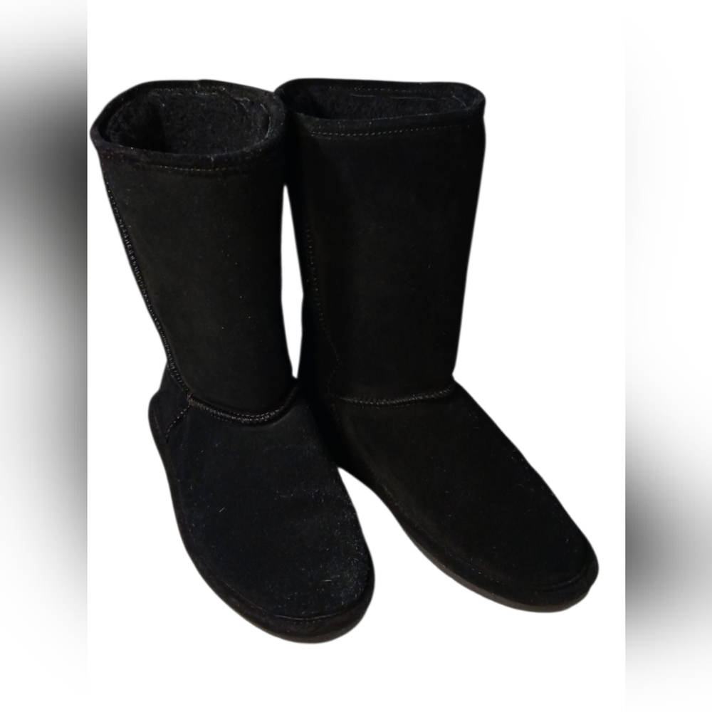Authentic Bearpaws Emma 10" Tall Black Suede Boots Youth 5